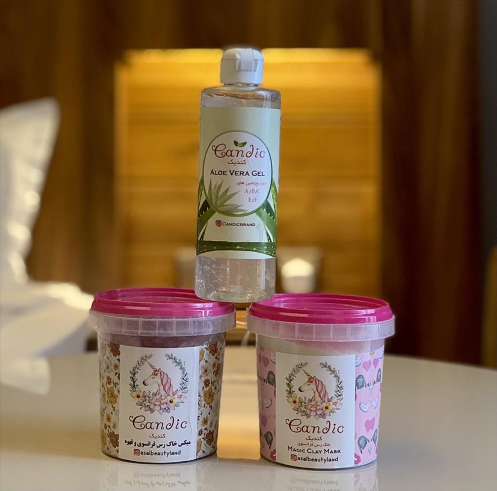 پك سه محصول ( ماسك خاك رس قهوه + ژل الوئه ورا+ ماسك خاك رس گلسرشور